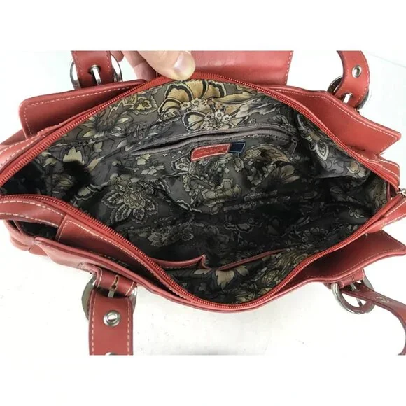 Bellerose Womens Red‎ Inner Pockets Adjustable Double Handle Tote Bag - Picture 7 of 8